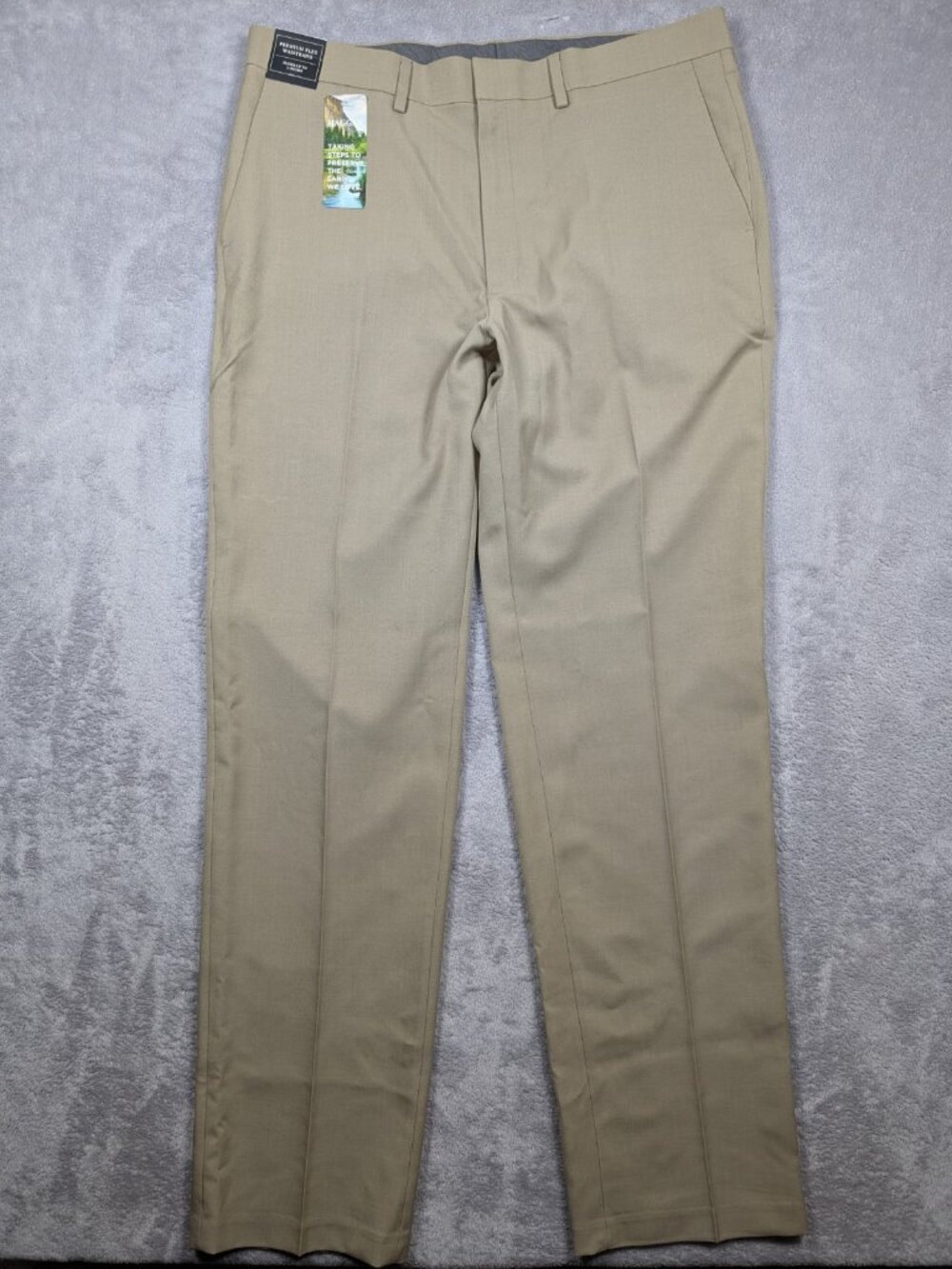 Haggar Premium Comfort Dress Pants Men 36x34 Straight Leg Elastic Waistband